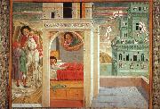 St.Francis Giving Away his Clothes and the Vision of the Church Militant and Triumphant Benozzo Gozzoli